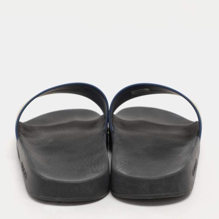Pre Owned Gucci Multicolor Rubber Logo Slippers Size 43