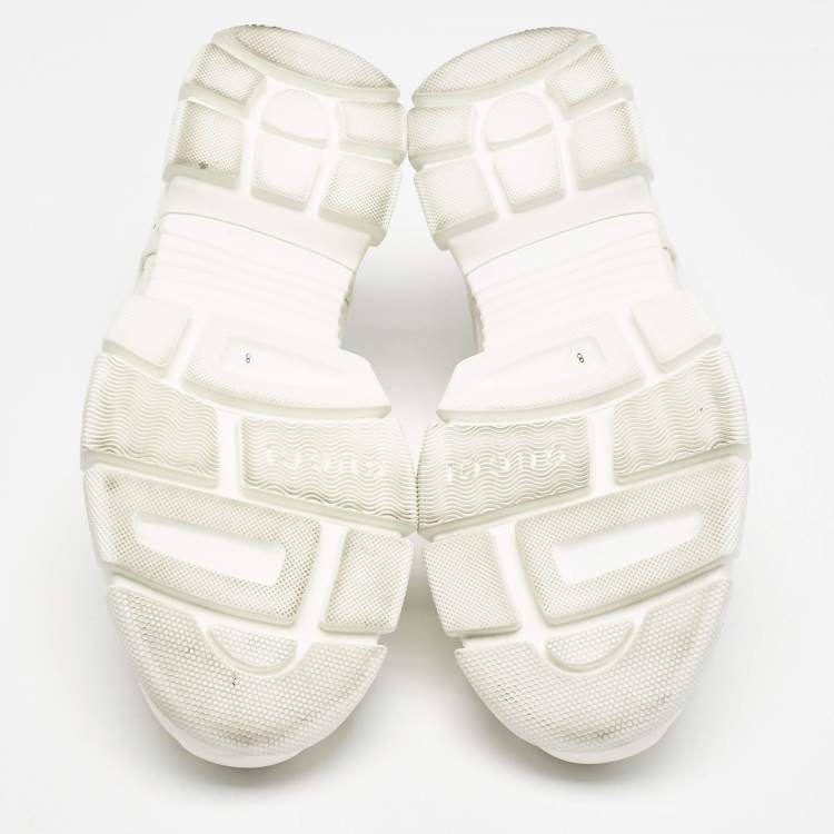 Pre Owned Gucci White Leather and Mesh Flashtrek Sneakers Size 42