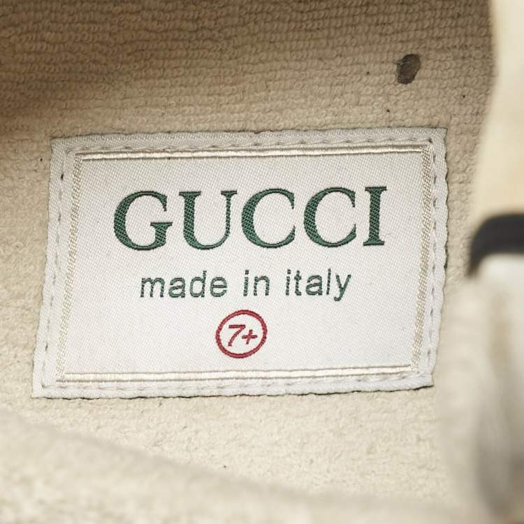 Pre Owned Gucci White/Blue Leather and Mesh Ultrapace Sneakers Size 41.5