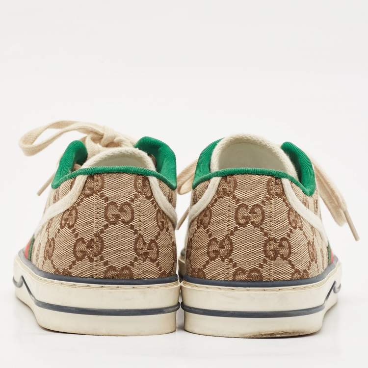 مملوكة مسبقًا Gucci Beige/Brown GG Canvas Tennis 1977 Sneakers Size 41