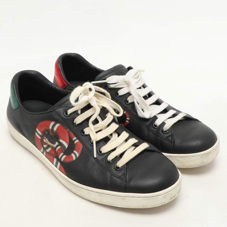 Pre Owned Gucci Multicolor Leather Kingsnake Ace Sneakers Size 42