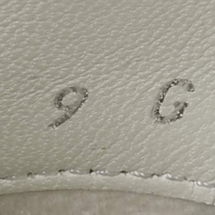 Pre Owned Gucci White Micro Guccissima Leather Web Detail Sneakers Size 43