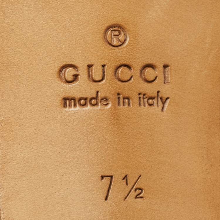 Pre Owned Gucci Dark Brown Leather Horsebit Web Slip On Loafers Size 41.5