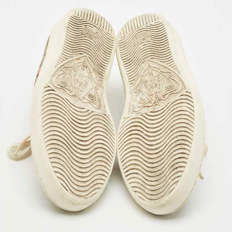 مملوكة مسبقًا Gucci Brown/Beige GG Supreme Canvas Printed Bee Ace Sneakers Size 39