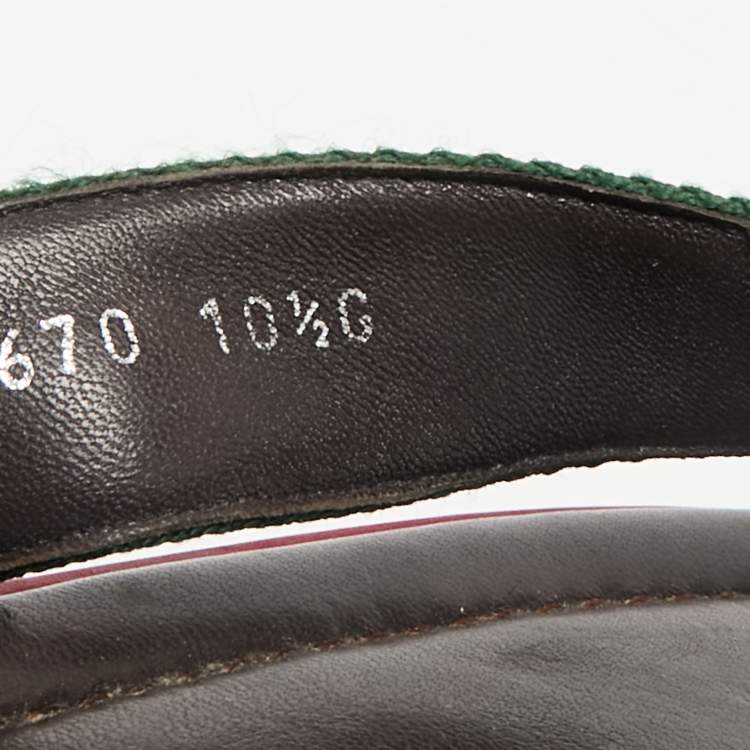 Pre Owned Gucci Brown Micro Guccissima Leather Web Thong Flip Flop Sandals Size 44.5