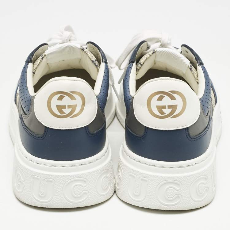 Pre Owned Gucci Multicolor Canvas and Leather Chunky B Low Top Sneakers Size 43