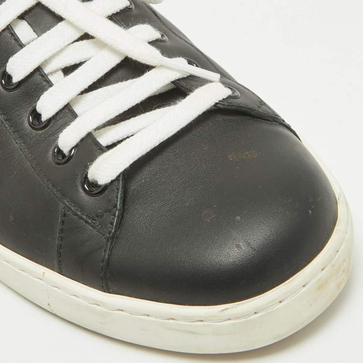مملوكة مسبقًا Gucci Black Leather Kingsnake Ace Lace Up Sneakers Size 43