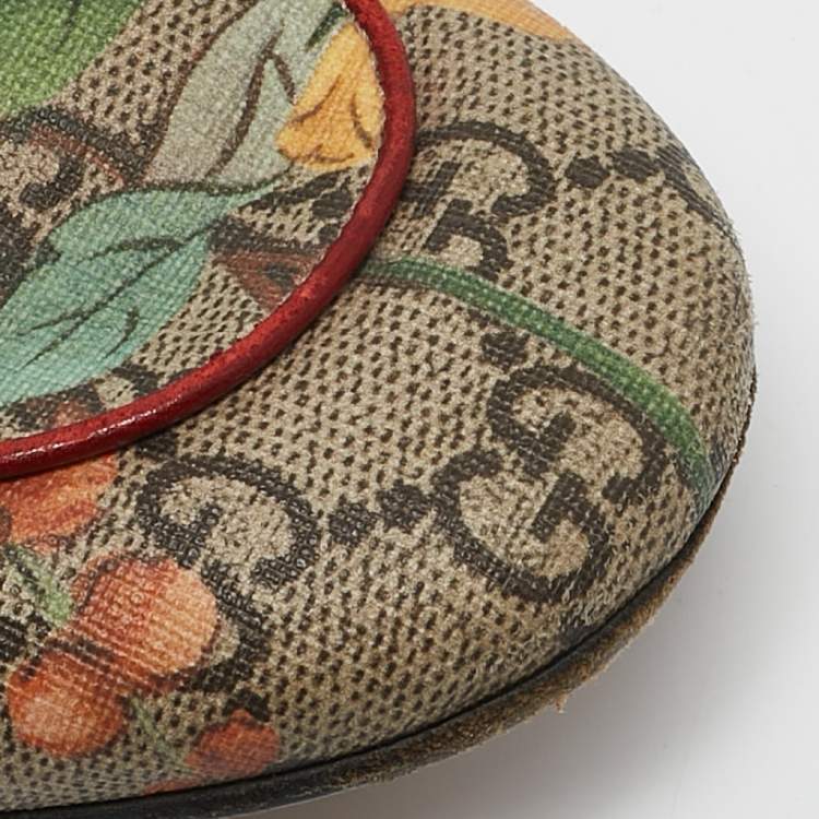 مملوكة مسبقًا Gucci Multicolor Tian Print GG Supreme Canvas Horsebit Flat Mules Size 40