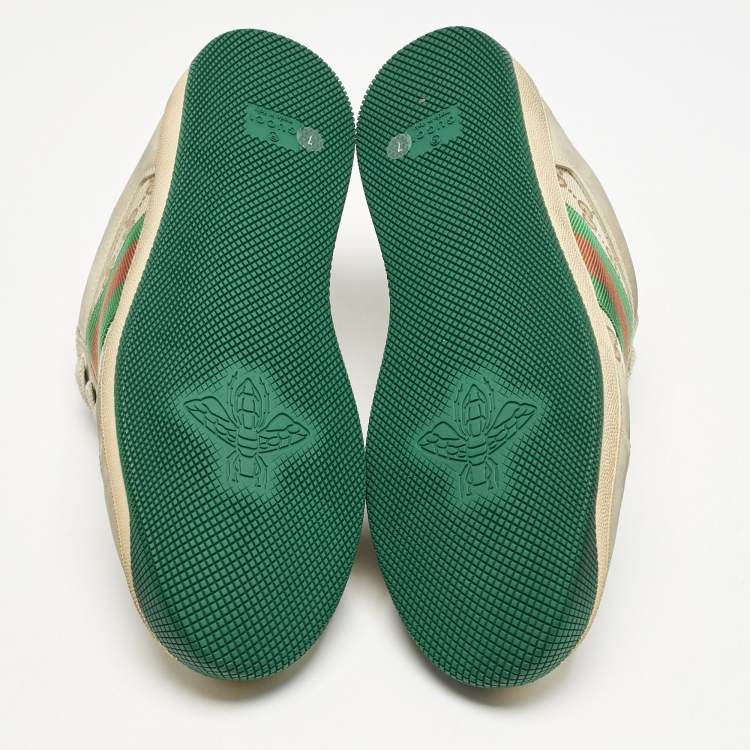 Pre Owned Gucci Multicolor GG Canvas and Nubuck Leather Screener Sneakers Size 41