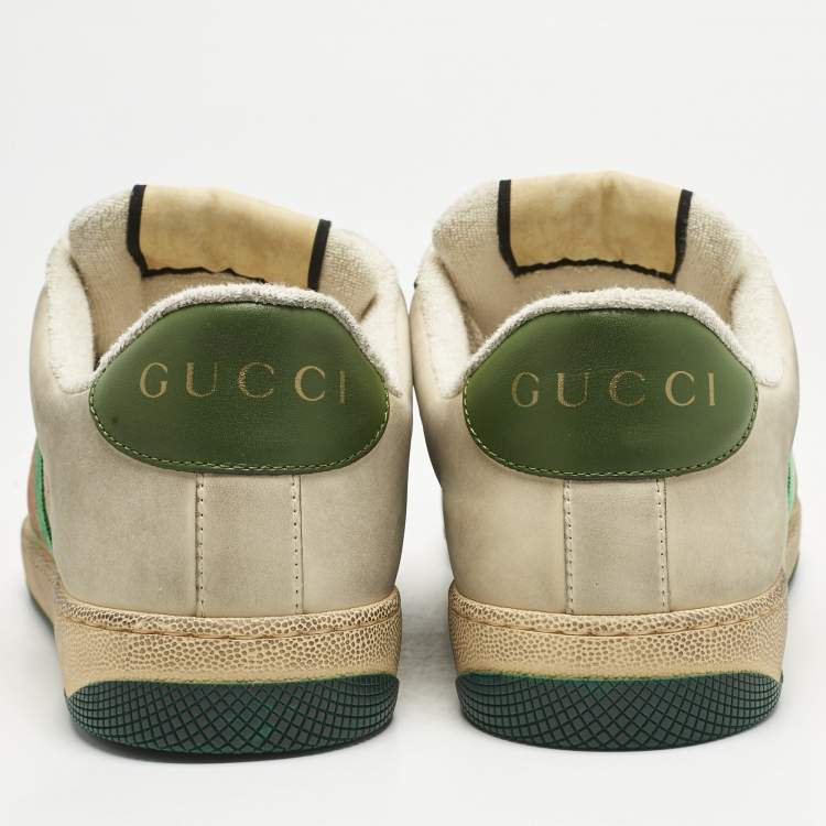 Pre Owned Gucci Multicolor GG Canvas and Nubuck Leather Screener Sneakers Size 41