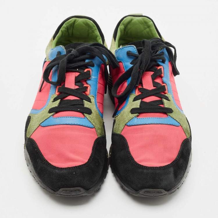 Pre Owned Gucci Multicolor Nylon and Suede Lace Up  Sneakers Size 42