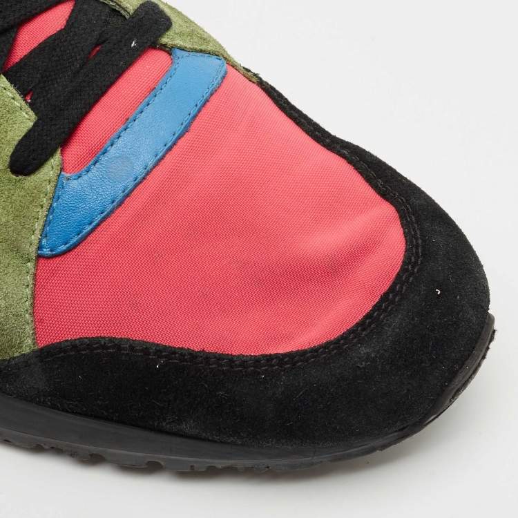 Pre Owned Gucci Multicolor Nylon and Suede Lace Up  Sneakers Size 42
