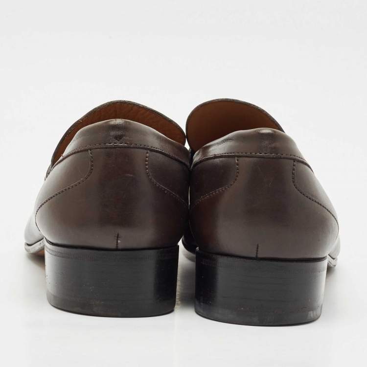 مملوكة مسبقًا Gucci Brown Leather Horsebit Loafers Size 45