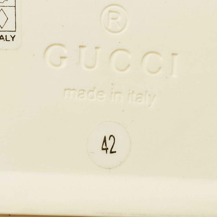 Pre Owned Gucci Black Shearling GG Flat Slides Size 42