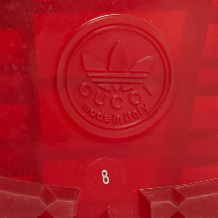 مملوكة مسبقًا Gucci x Adidas Red Rubber Adilette Pool Slide Sandals Size 42