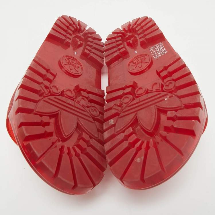 مملوكة مسبقً�ا Gucci x Adidas Red Rubber Adilette Pool Slide Sandals Size 42