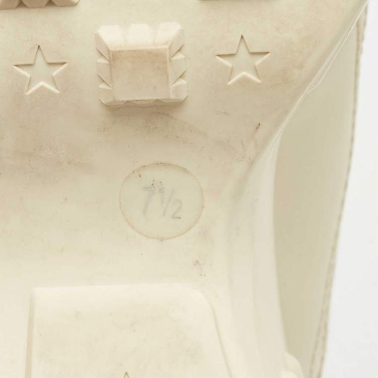 Pre Owned Gucci Cream Leather Rhyton Sneakers Size 41.5