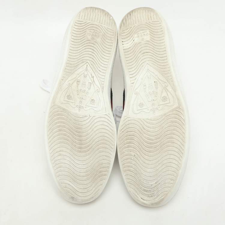 Pre Owned Gucci White Leather Ace Low Top Sneakers Size 44