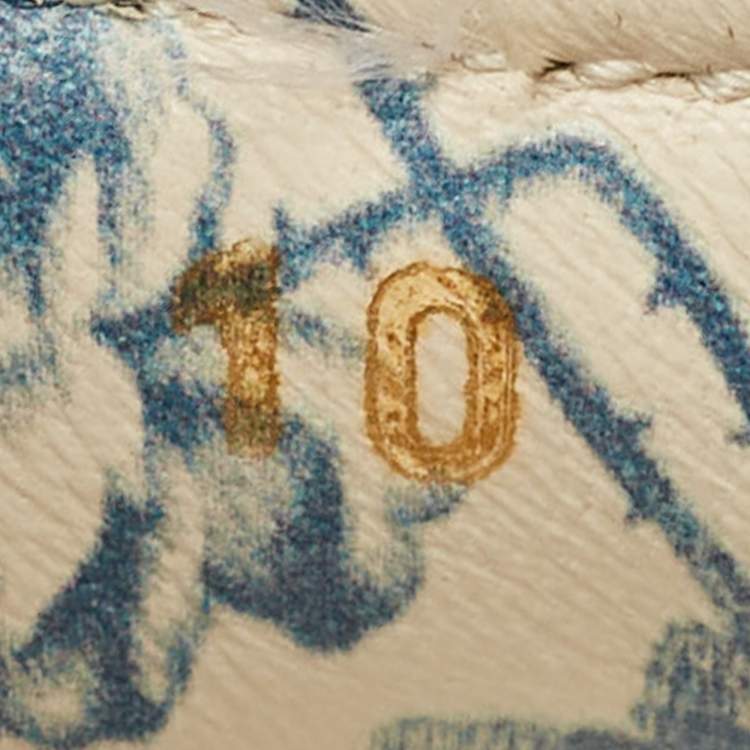 Pre Owned Gucci Mystic Cream Leather NY Yankees Rhyton Low Top Sneakers Size 44
