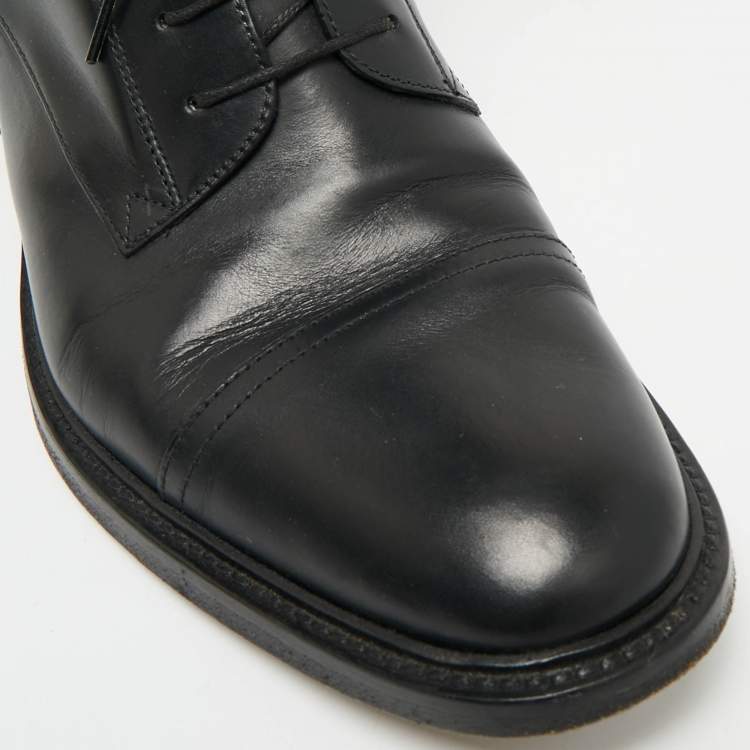 Pre Owned Gucci Black Leather Knee Length Rider Boots Size 42.5