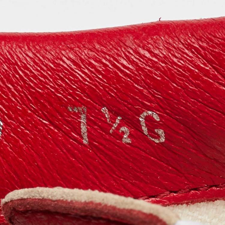 Pre Owned Gucci Red/White Leather and Mesh Tennis 83 Low Top Sneakers Size 40