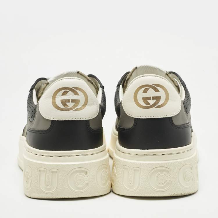 Pre Owned Gucci Multicolor Leather and GG Supreme Canvas Chunky B Sneakers Size 41
