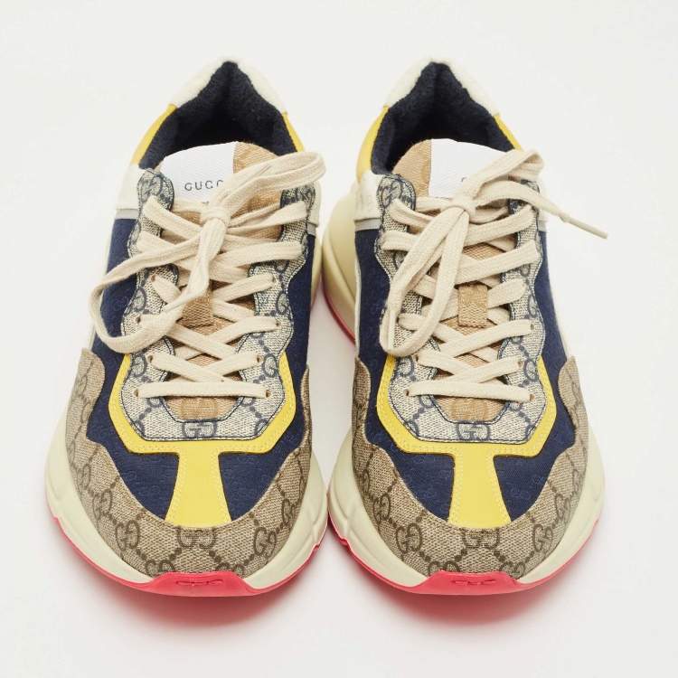 Pre Owned Gucci Multicolor GG Supreme Canvas Rhyton Sneakers Size 41