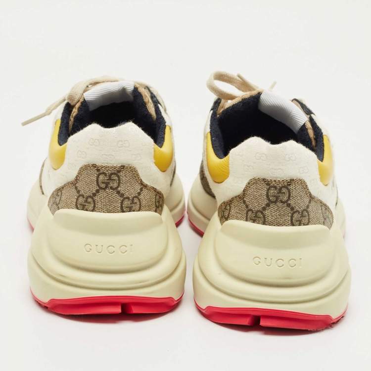 Pre Owned Gucci Multicolor GG Supreme Canvas Rhyton Sneakers Size 41