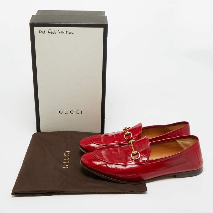 Pre Owned Gucci Black Eel Leather Horsebit Jordaan Loafers Size 46