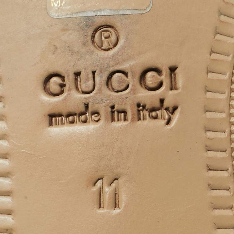 Pre Owned Gucci Black Leather Lace Up Oxfords Size 45