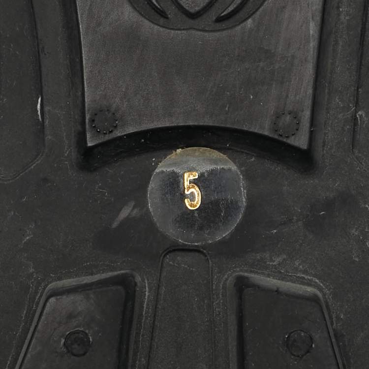 Pre Owned Gucci Black Rubber Tiger Head Flat Sandals Size 39