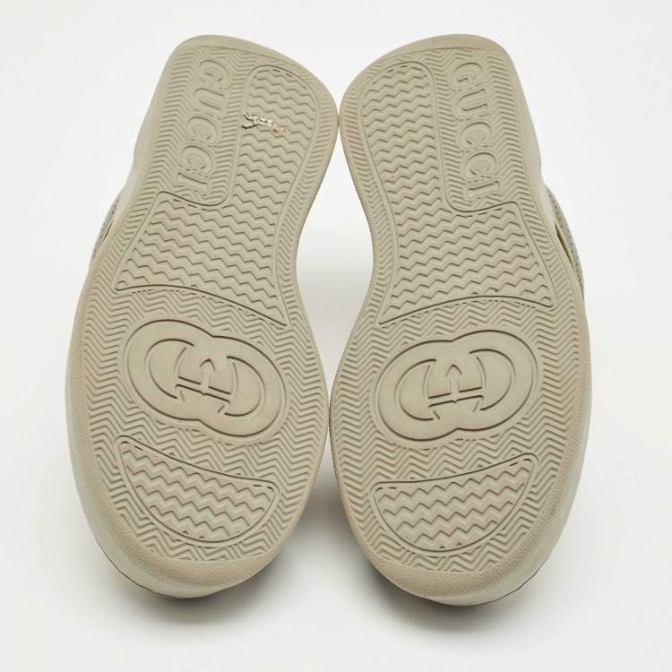 Pre Owned Gucci Multicolor Canvas and Leather Chunky B Low Top Sneakers Size 41.5