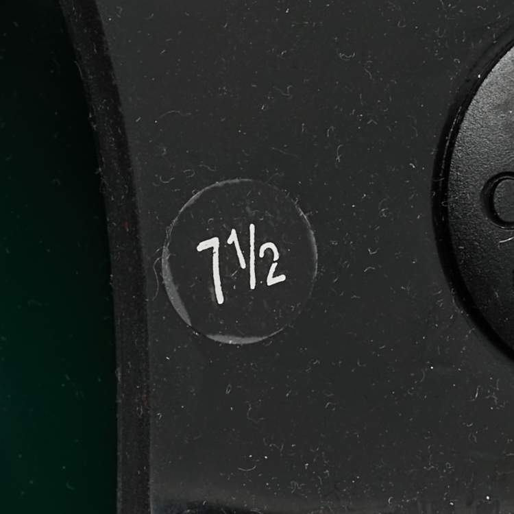 Pre Owned Gucci Green Leather Interlocking G Chain Loafers Size 41.5