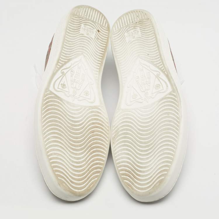 Pre Owned Gucci Beige/Brown GG Supreme Canvas Ace Sneakers Size 43