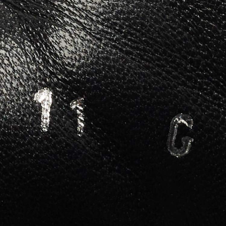 Pre Owned Gucci Black Leather and  Web Low Top Sneakers Size 45