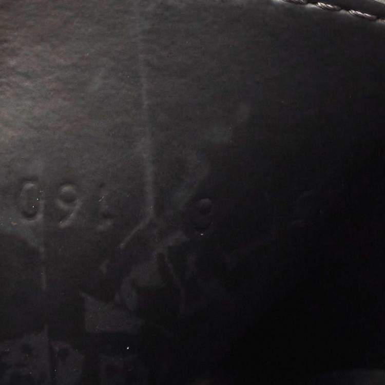 Pre Owned Gucci Black GG Coated Canvas Pool Slide Size 42