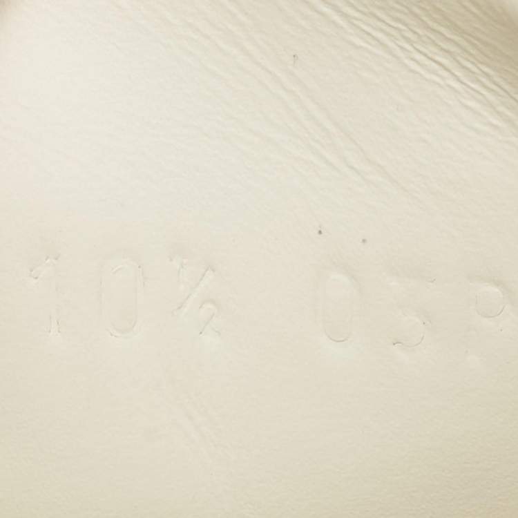 Pre Owned Gucci Cream Perforated Leather Lace Up Sneakers Size 45.5