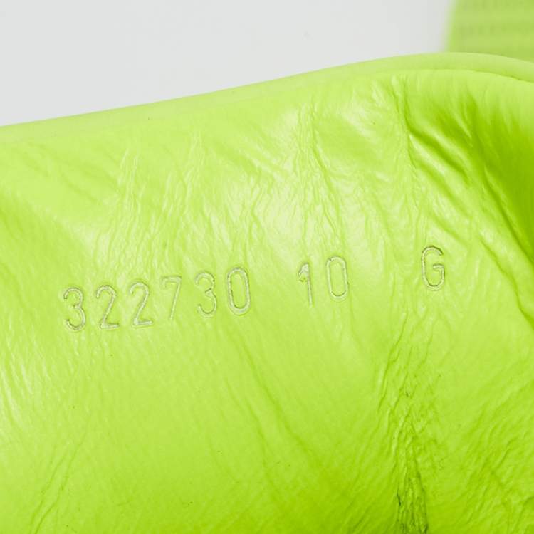 Pre Owned Gucci Green Perforated Leather Leather High Top Sneakers Size 44