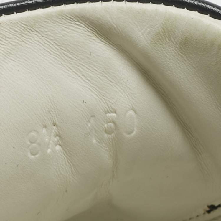 Pre Owned Gucci Black Leather Ace Web Lace Up Sneakers Size 42.5