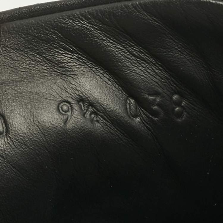 Pre Owned Gucci Black Leather Ace Web Lace Up Sneakers Size 43.5