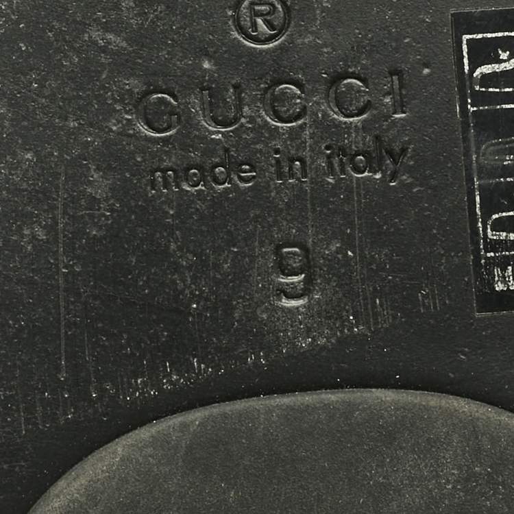 Pre Owned Gucci Tricolor Canvas and Leather Interlocking G Web Thong Flats Size 43