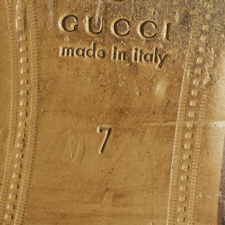 Pre Owned Gucci Brown Leather Horsebit Mules Size 41