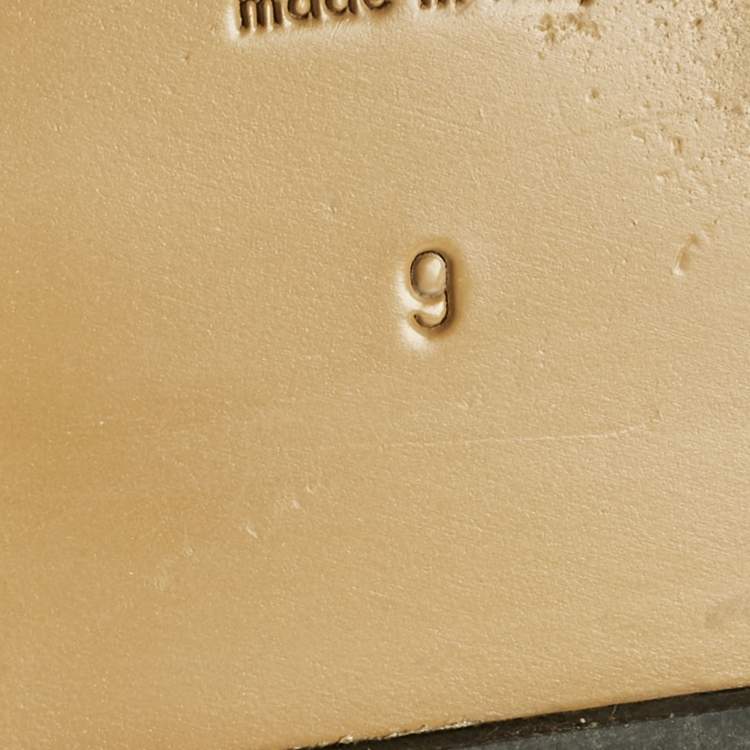 Pre Owned Gucci Beige/Brown GG Canvas and Suede Flat Slingback Sandals Size 43