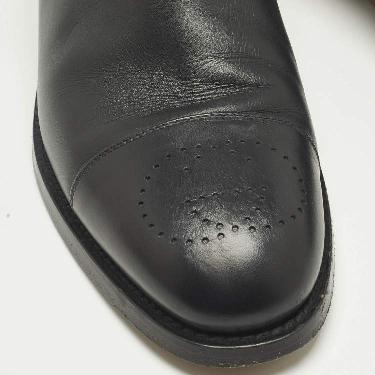Pre Owned Gucci Black Leather Zowie Chelsea Boots Size 42