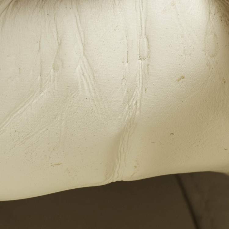 Pre Owned Gucci White Leather New Ace Logo Strap Sneaker Size 44