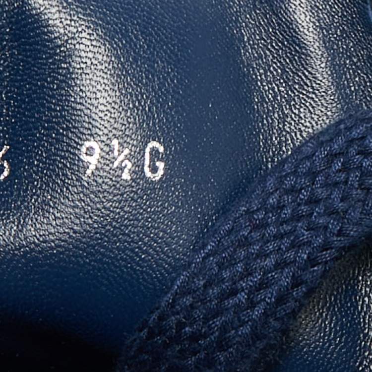 Pre Owned Gucci Guccissima Size 43.5 Blue GG Nylon and Leather High Top Sneakers