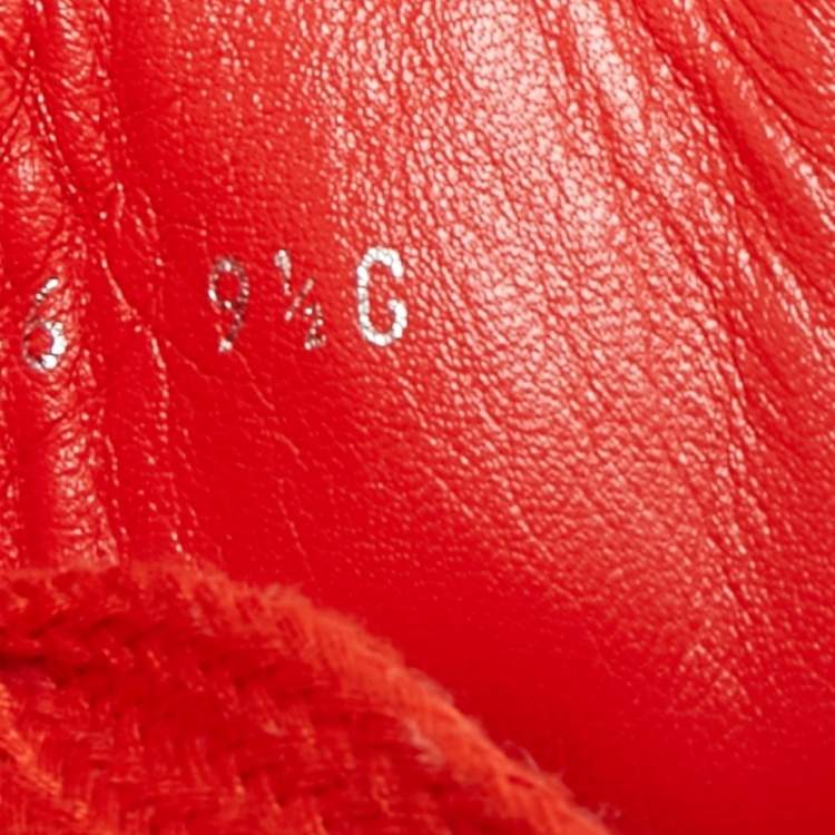 Pre Owned Gucci Guccissima Size 43.5 Red GG Nylon and Leather High Top Sneakers