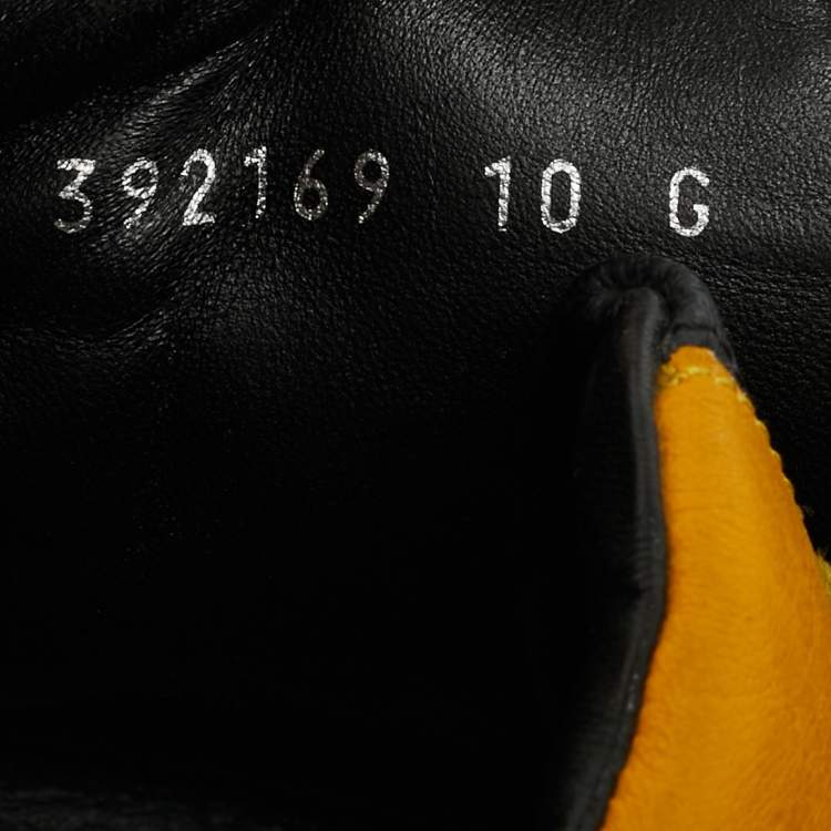 Pre Owned Gucci Size 44 Multicolor Canvas and Leather High Top Sneakers