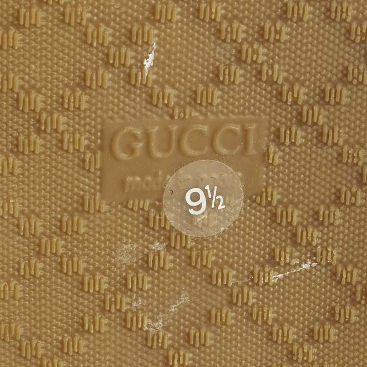 Pre Owned Gucci Size 43.5 Cream GG Canvas Slip On Espadrille