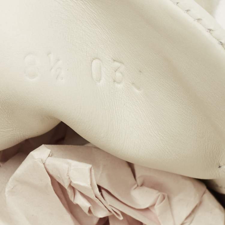 مملوكة مسبقًا Gucci Ace Web Size 42.5 White Leather Metallic Stars Low Top Sneakers